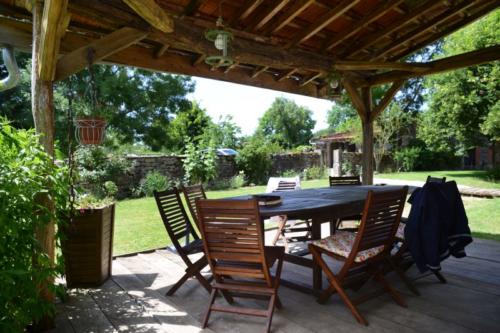 The terrace and the garden.